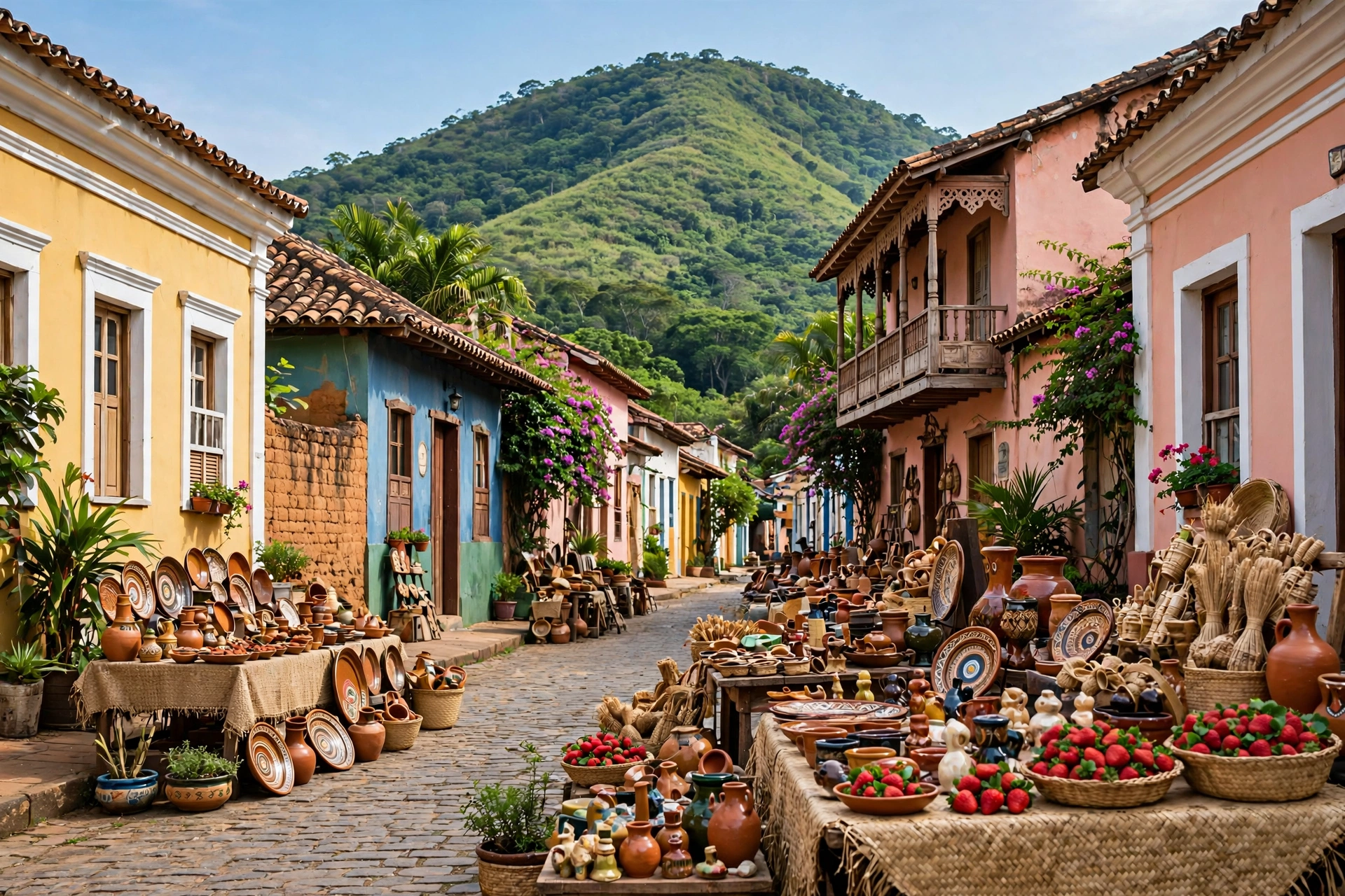 Areguá Paraguay - artesanía en barro y calle colonial